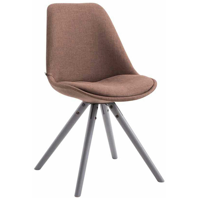 foto del prodotto sedia toulouse in stoffa gambe tonde marrone grigio