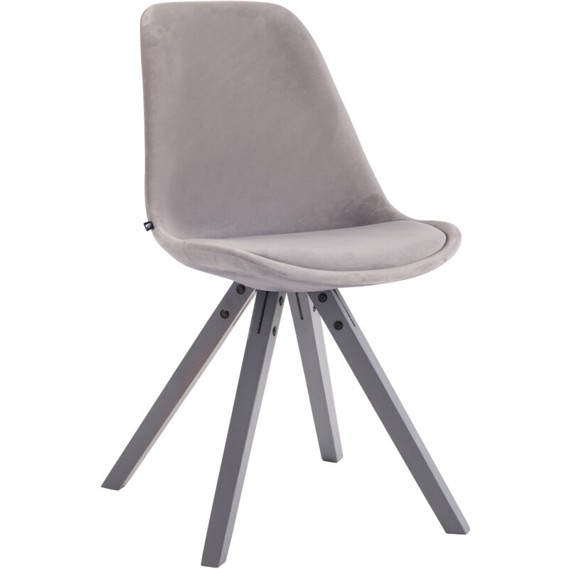 foto del prodotto sedia toulouse in velluto gambe quadrate grigio grigio