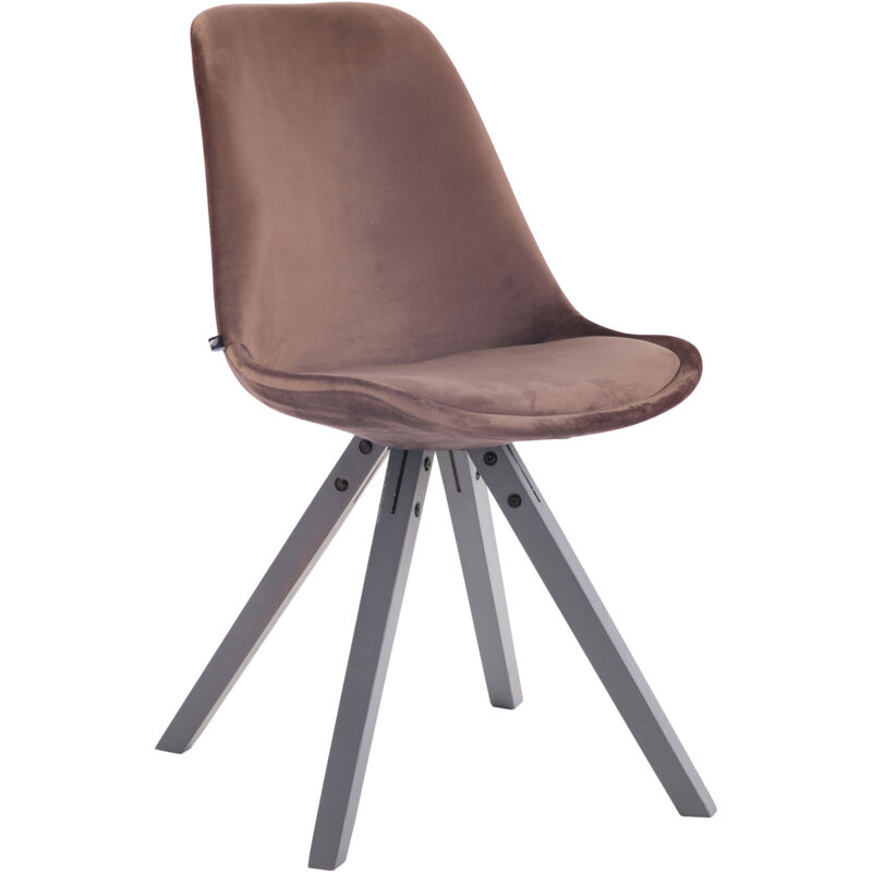 foto del prodotto sedia toulouse in velluto gambe quadrate marrone grigio