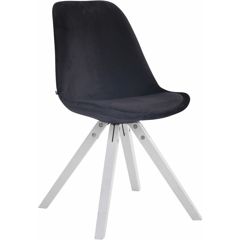 foto del prodotto sedia toulouse in velluto gambe quadrate nero bianco