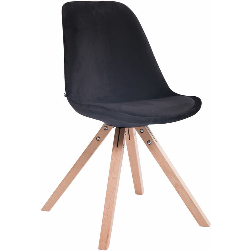 foto del prodotto sedia toulouse in velluto gambe quadrate nero natura