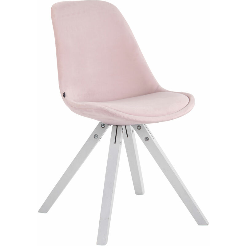 foto del prodotto sedia toulouse in velluto gambe quadrate rosa bianco