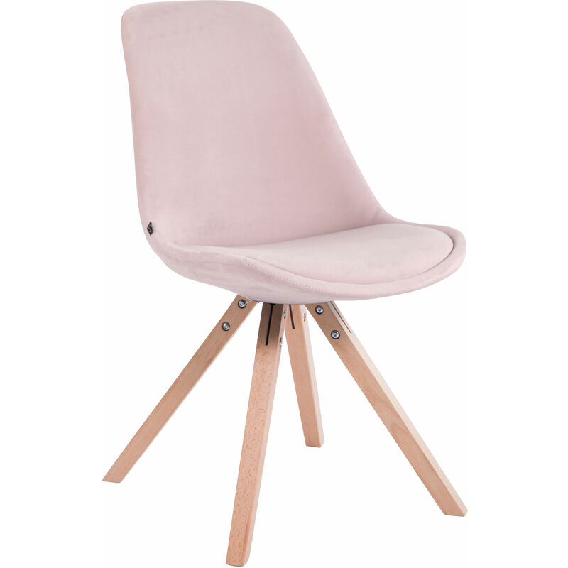 foto del prodotto sedia toulouse in velluto gambe quadrate rosa natura