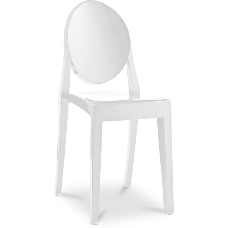 foto del prodotto sedia trasparente da pranzo victoria queen bianco