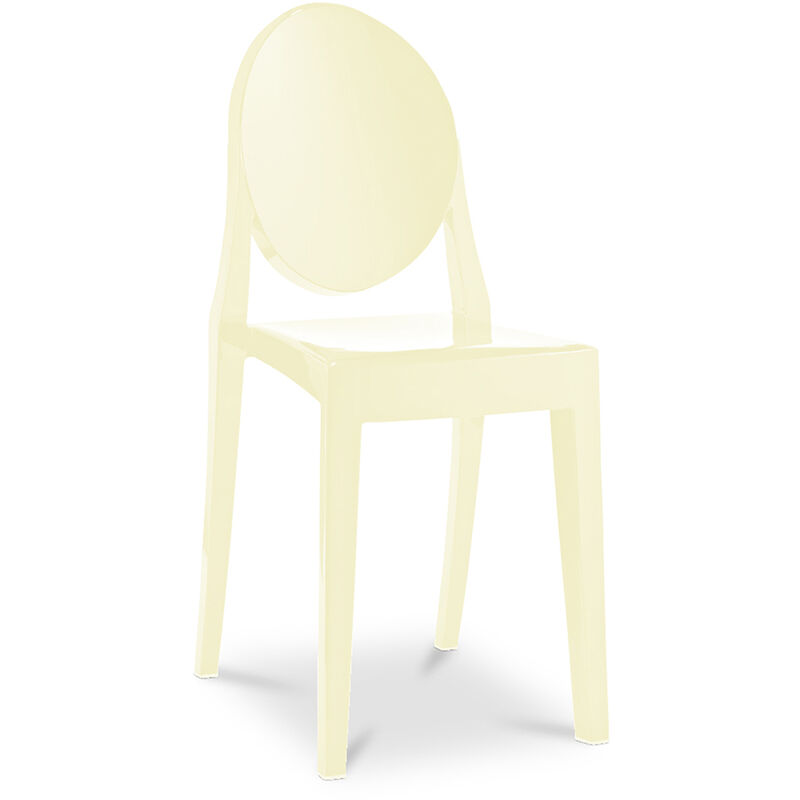 foto del prodotto sedia trasparente da pranzo victoria queen crema