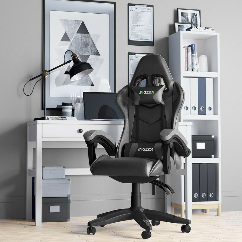 foto del prodotto sedia ufficio bracciolo regolabile, poltrona ergonomica con supporto lombare, schienale reclinabile e altezza regolabile, rotelle girevoli a 360 