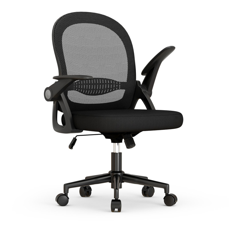 foto del prodotto sedia ufficio con supporto lombare rattantree sedia ufficio da scrivania ergonomica braccioli 90 regolabile nero