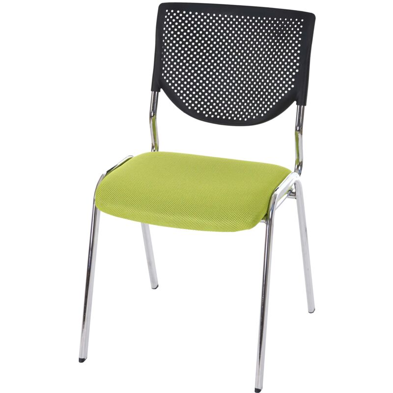 foto del prodotto sedia ufficio conferenza impilabile t401 tessuto struttura cromo colore verde