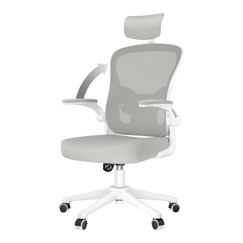 foto del prodotto sedia ufficio ergonomica bigzzia sedie da scrivania con supporto lombare e poggiatesta regolabile 90 bracciolo regolabile poltrona da studio