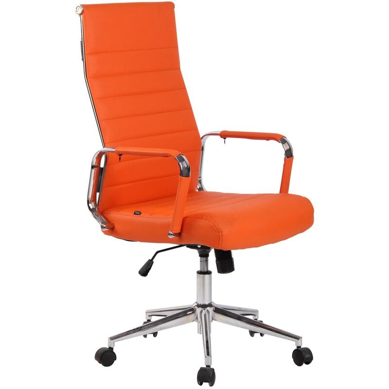 foto del prodotto sedia ufficio kolumbus in similpelle arancione