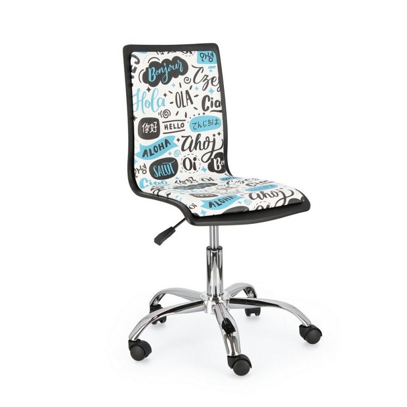 foto del prodotto sedia ufficio similpelle acciaio young hello cm 42,5 x 40 x 87