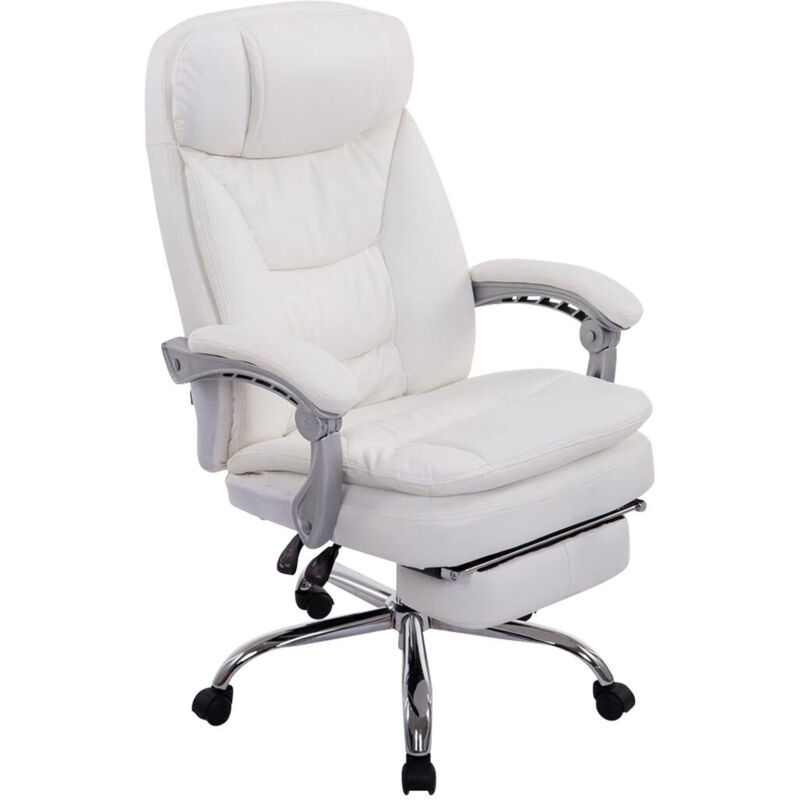 foto del prodotto sedia ufficio xl troy in similpelle bianco