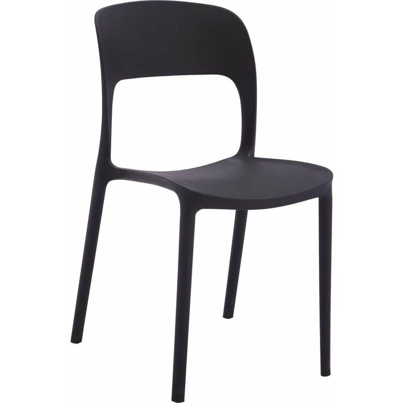 foto del prodotto sedia vanity elegante in plastica nera 45x56x84 cm