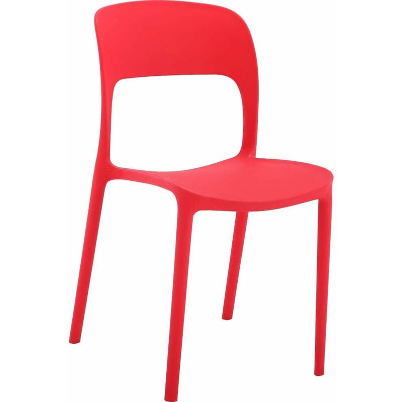 foto del prodotto sedia vanity rossa in plastica
