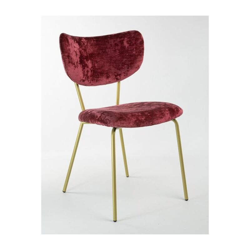 foto del prodotto sedia velluto imbottita design moderno alta qualit made in italy telaio metallo oro velluto pregiato 5 colori suri colore velluto rosso porpora