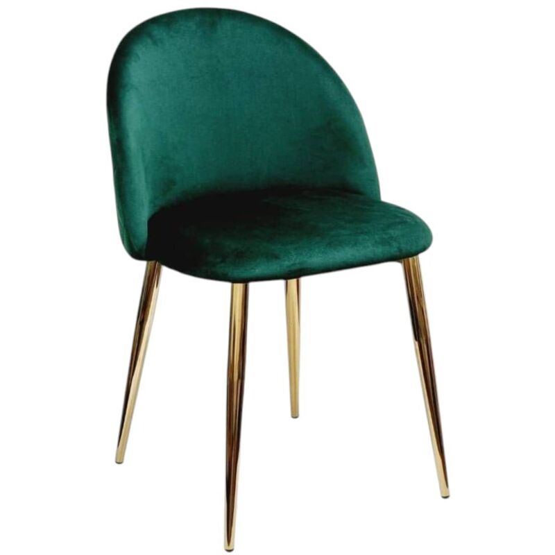 foto del prodotto sedia velvet in velluto verde gambe robuste effetto oro