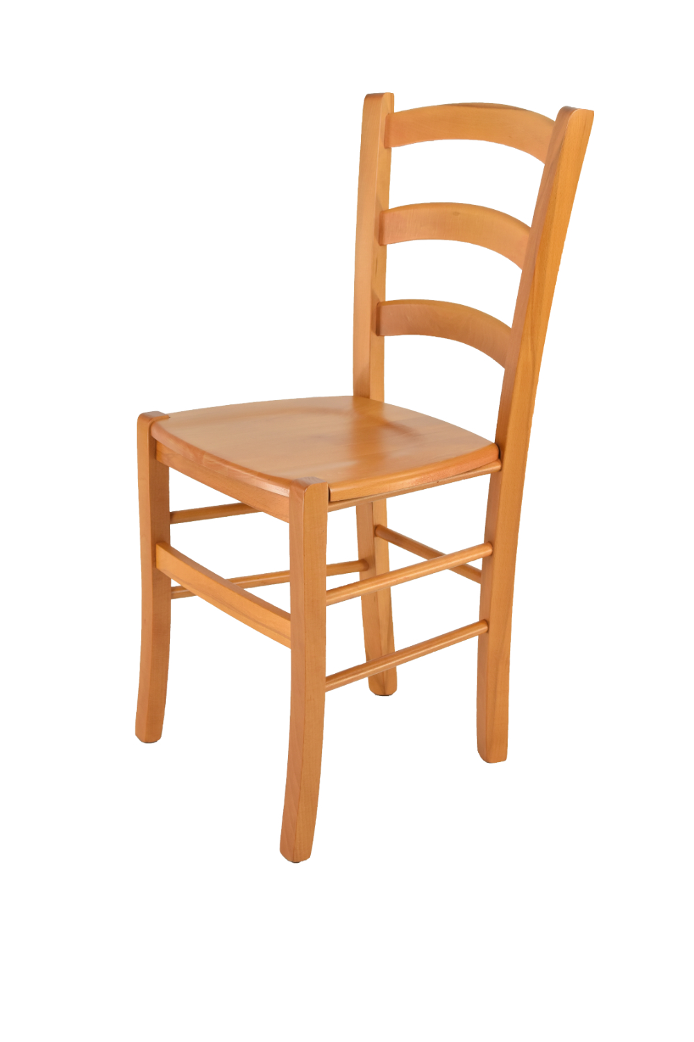 foto del prodotto sedia venice tommychairs, robusta struttura in legno di faggio verniciata in miele e seduta in legno