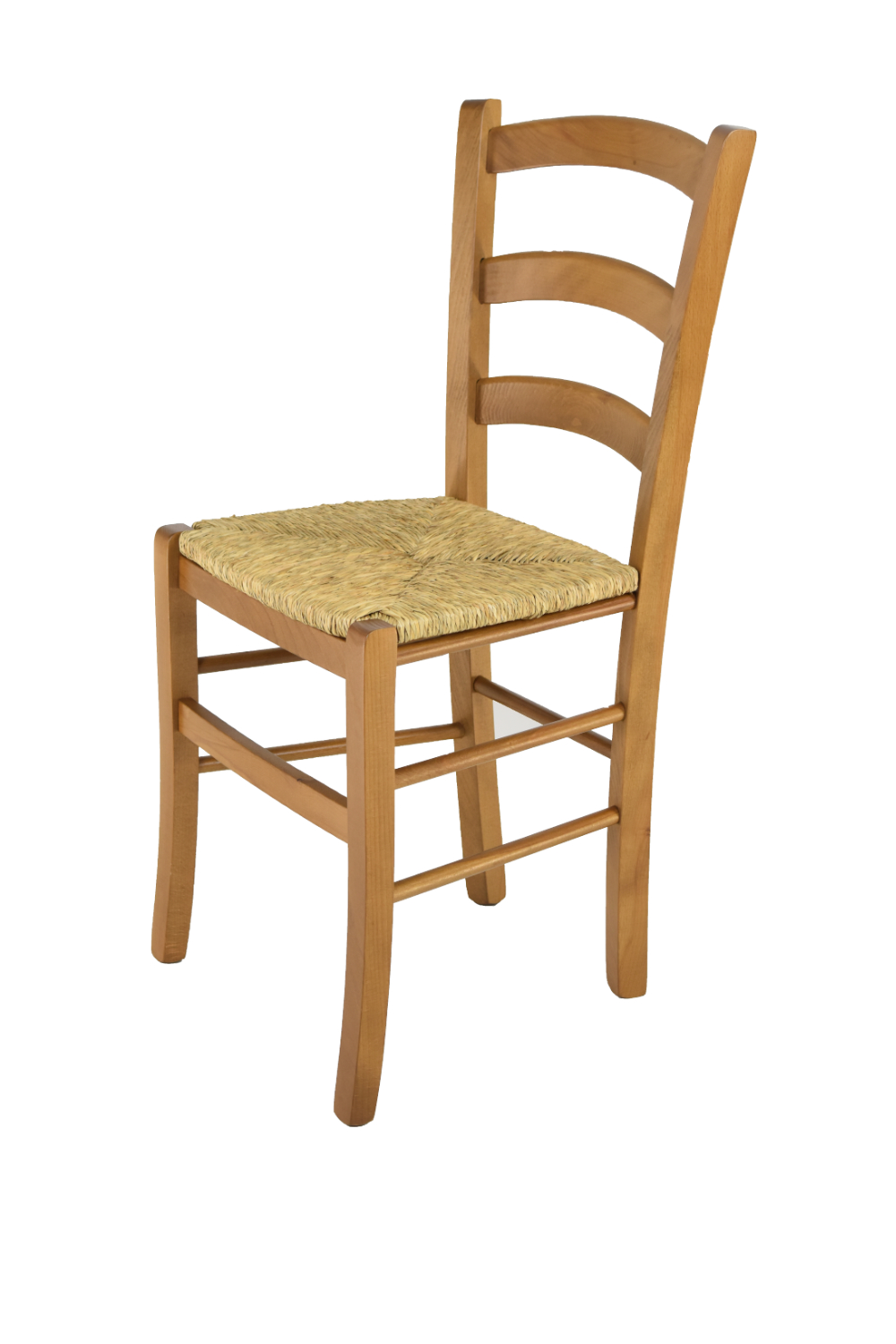 foto del prodotto sedia venice tommychairs, robusta struttura in legno di faggio verniciata in rovere e seduta in paglia