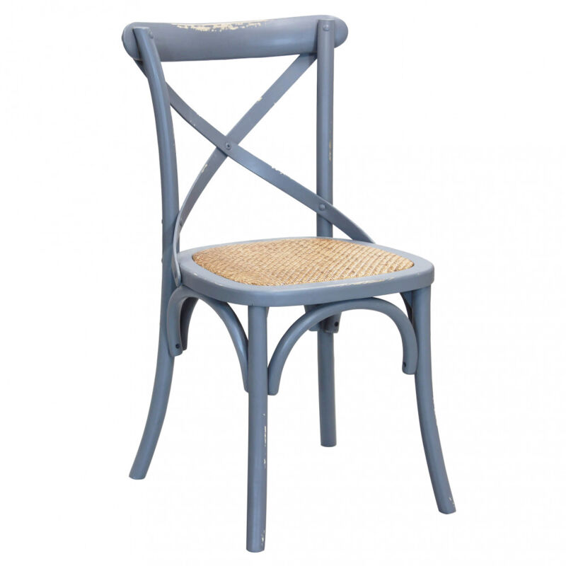 foto del prodotto sedia vintage per sala da pranzo in legno cm 46x42x87 cross colore grigio