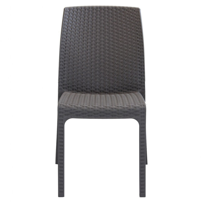 foto del prodotto sedia virginia impilabile in polyrattan taupe