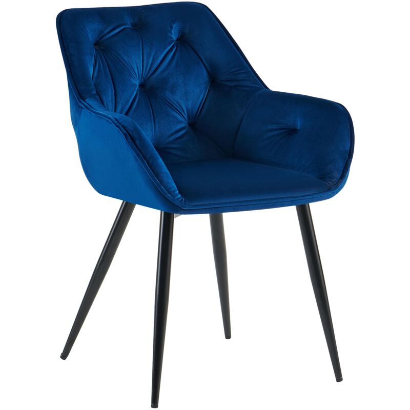 foto del prodotto sedia visitatore cassis velvet velluto blu