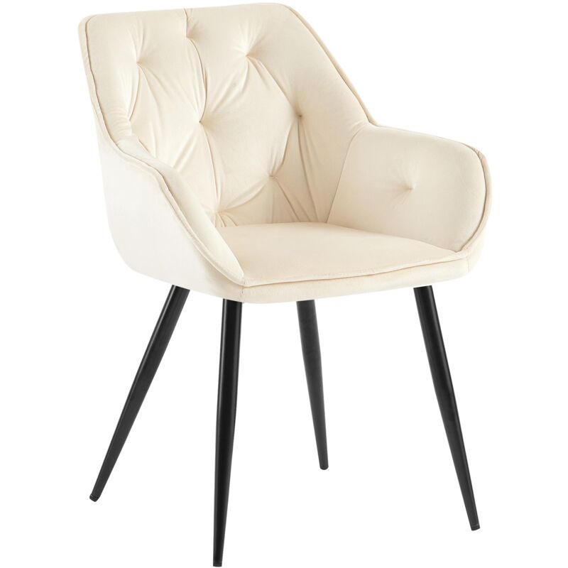foto del prodotto sedia visitatore cassis velvet velluto crema