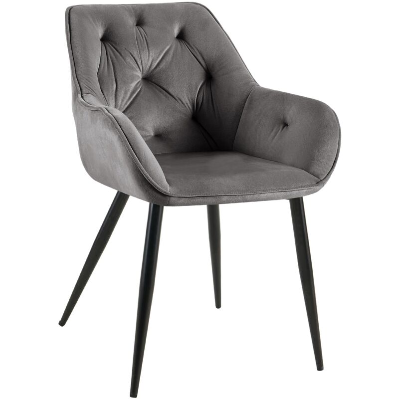 foto del prodotto sedia visitatore cassis velvet velluto grigio scuro