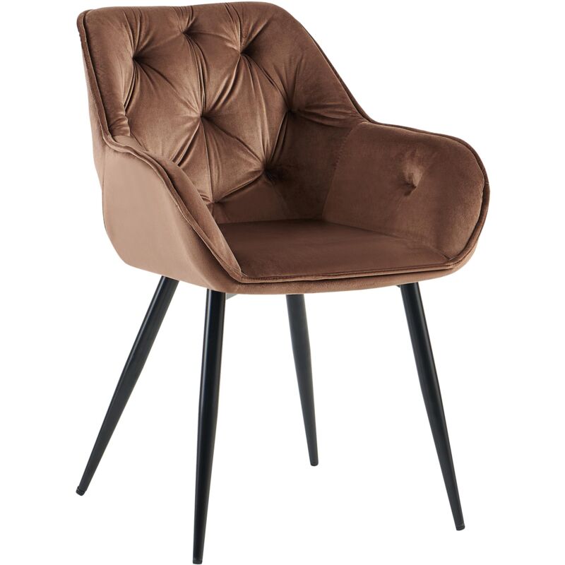 foto del prodotto sedia visitatore cassis velvet velluto marrone