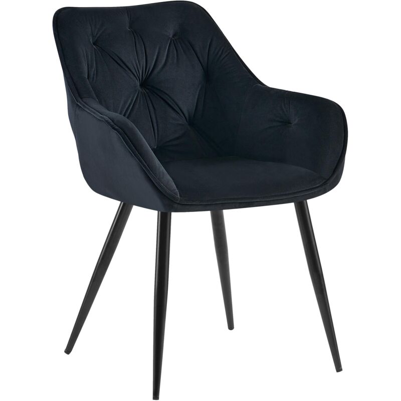 foto del prodotto sedia visitatore cassis velvet velluto nero