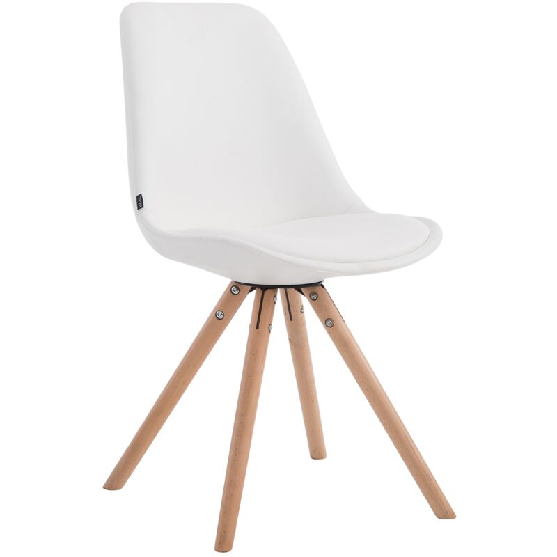 foto del prodotto sedia visitatore laval in similpelle gambe tonde natura bianco