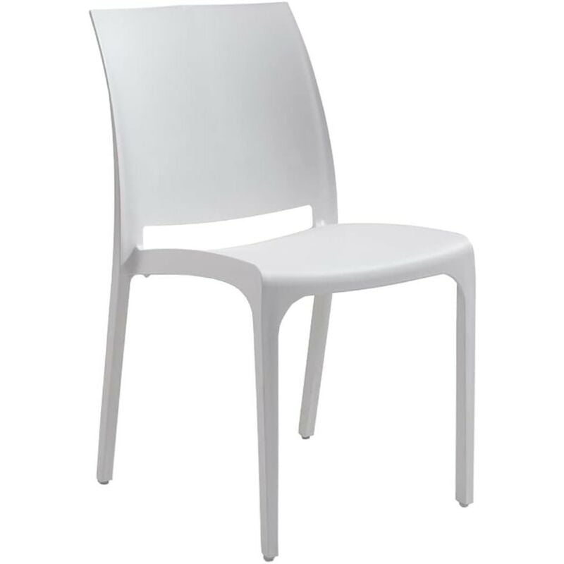 foto del prodotto sedia volga in polipropilene bianco,54x46x81cm,peso 3,5kg,per interno esterno,made in italy,sedie impilabili gloupie