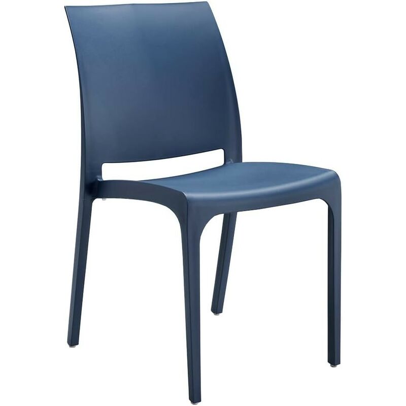 foto del prodotto sedia volga in polipropilene blu,dim.54x46x81cm,peso 3,5kg,per interno esterno,made in italy,sedie impilabili gloupie