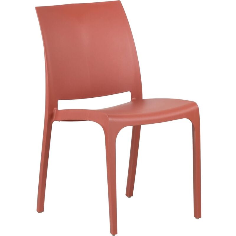 foto del prodotto sedia volga in polipropilene rosso, 54x46x81cm,peso 3,5kg,per interno esterno,made in italy,sedie impilabili gloupie