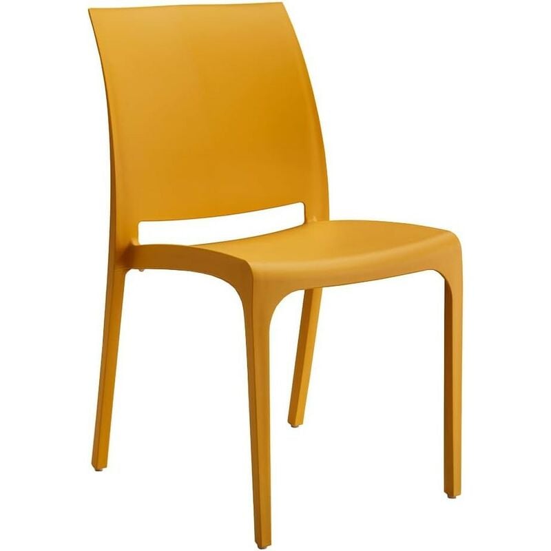 foto del prodotto sedia volga in polipropilene senape,54x46x81cm,peso 3,5kg,per interno esterno,made in italy,sedie impilabili gloupie