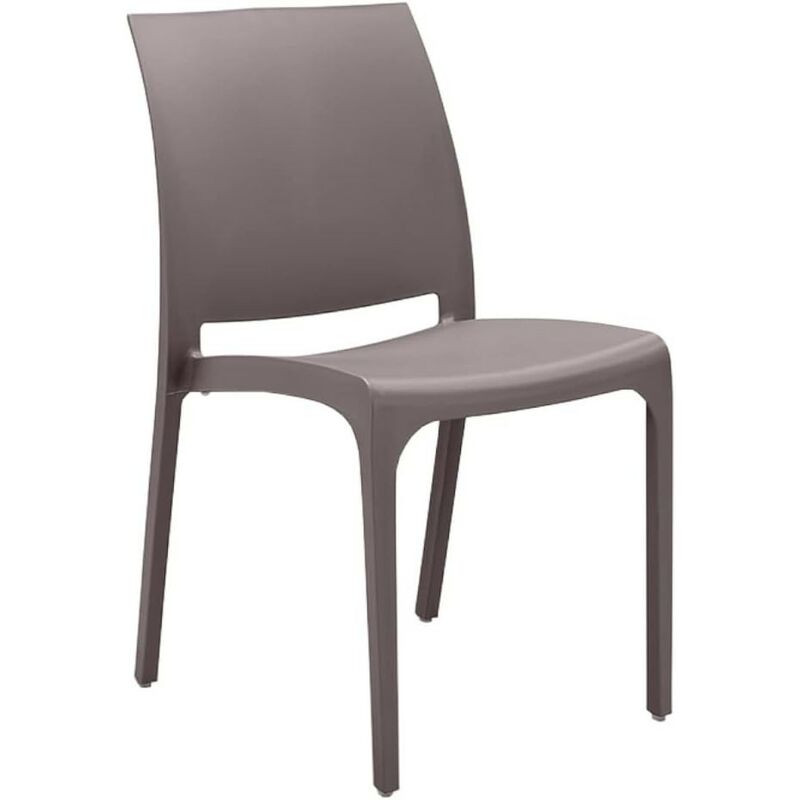 foto del prodotto sedia volga in polipropilene taupe,dim.54x46x81cm,peso 3,5kg,per interno esterno,made in italy,sedie impilabili gloupie