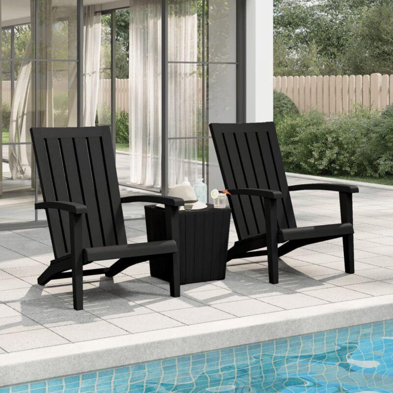 foto del prodotto sedie adirondack da giardino 2 pz in polipropilene nerocod mxl 129832