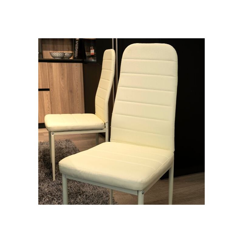 foto del prodotto sedie cucina e living eleonora beige in similpelle 6 sedie