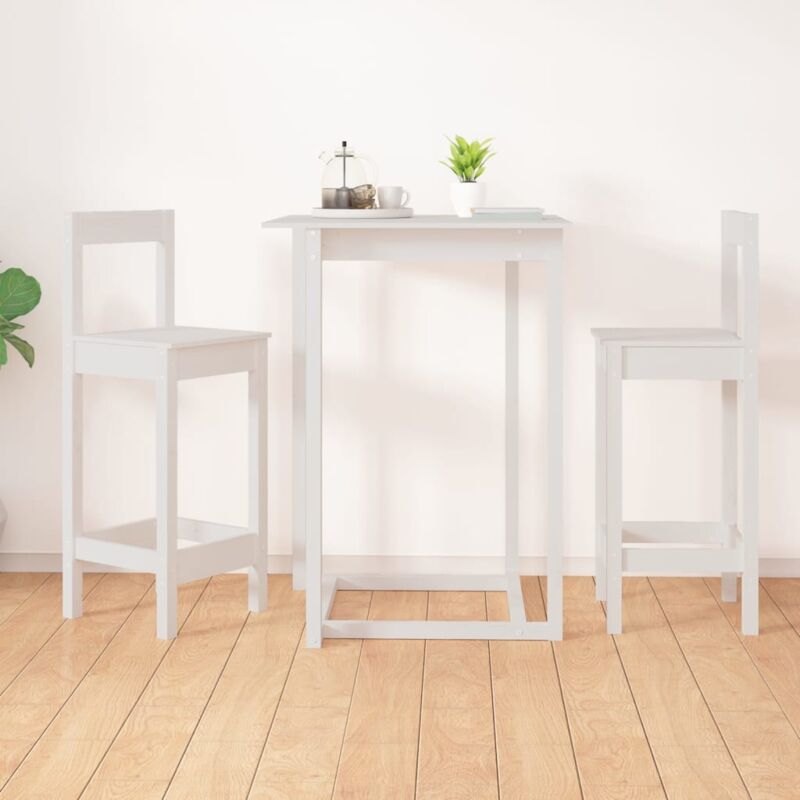 foto del prodotto sedie da bar 2 pz bianche 40x41,5x112 cm legno massello di pino vidaxl