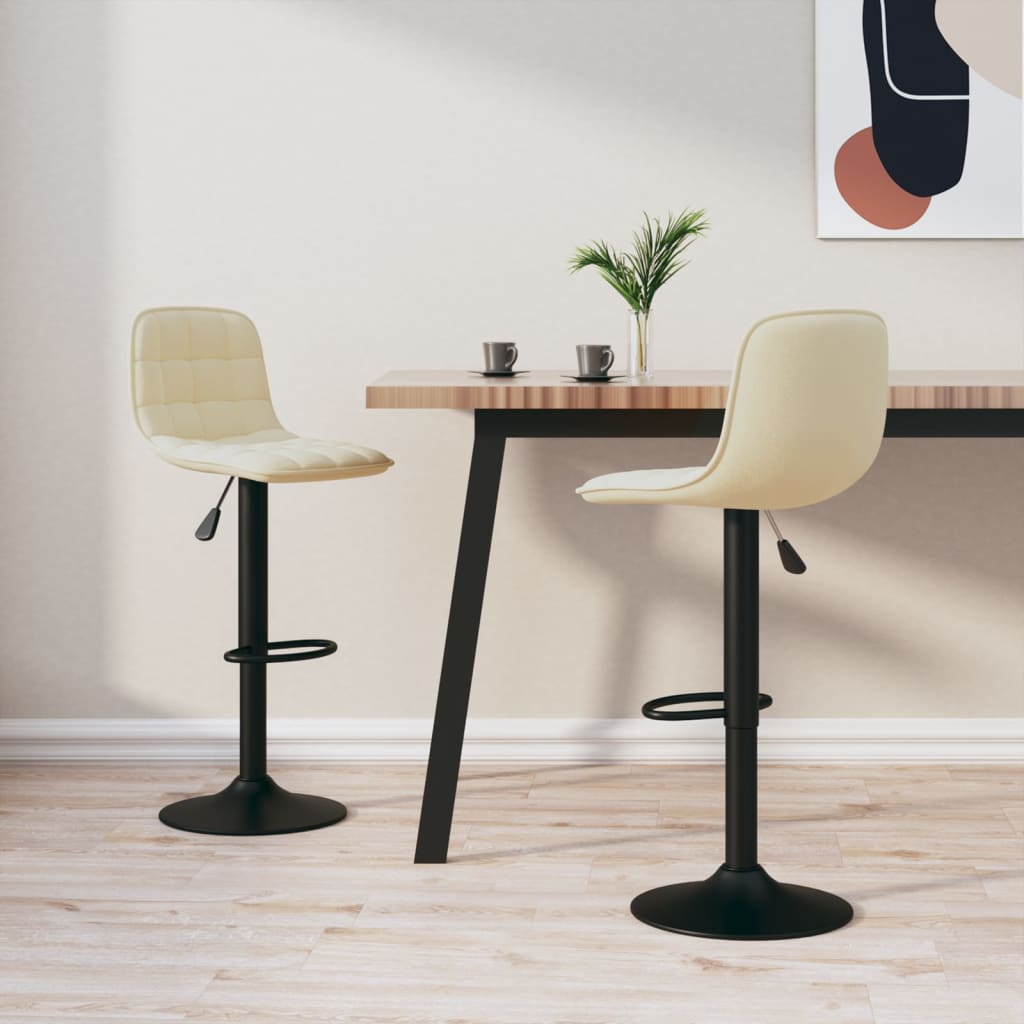 foto del prodotto sedie da bar 2 pz crema in velluto