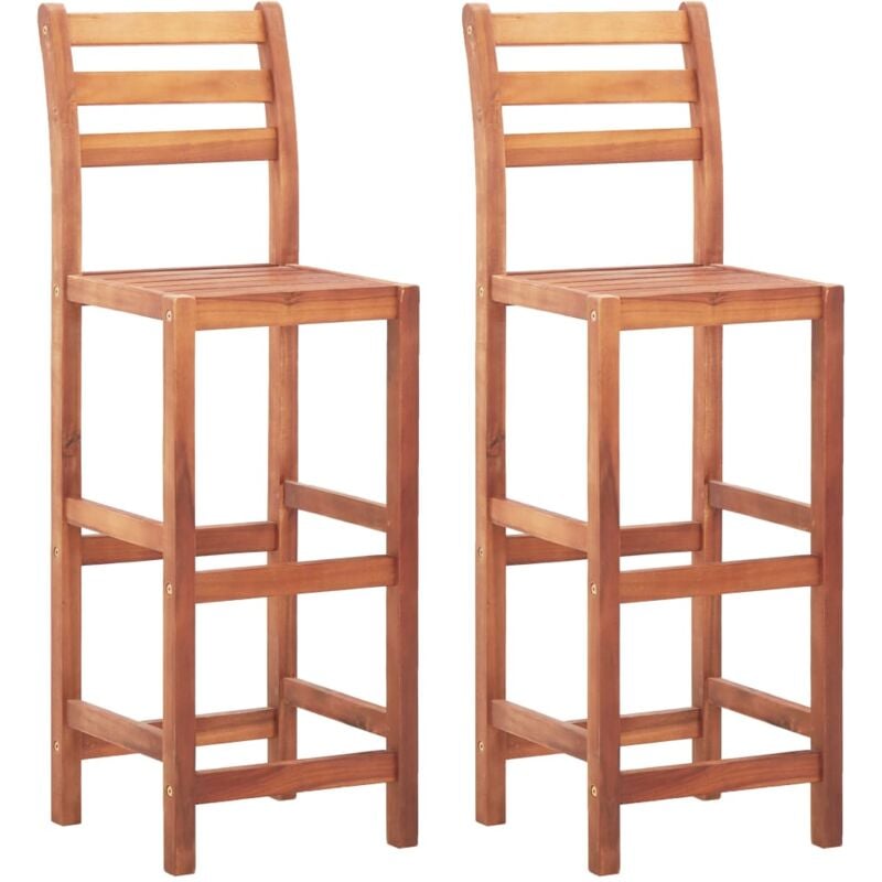 foto del prodotto sedie da bar 2 pz in legno massello di acacia vidaxl