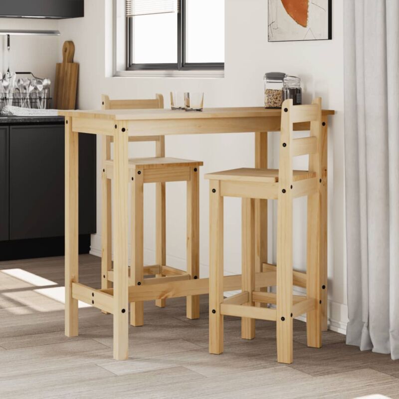 foto del prodotto sedie da bar 2 pz in legno massello di pino vidaxl