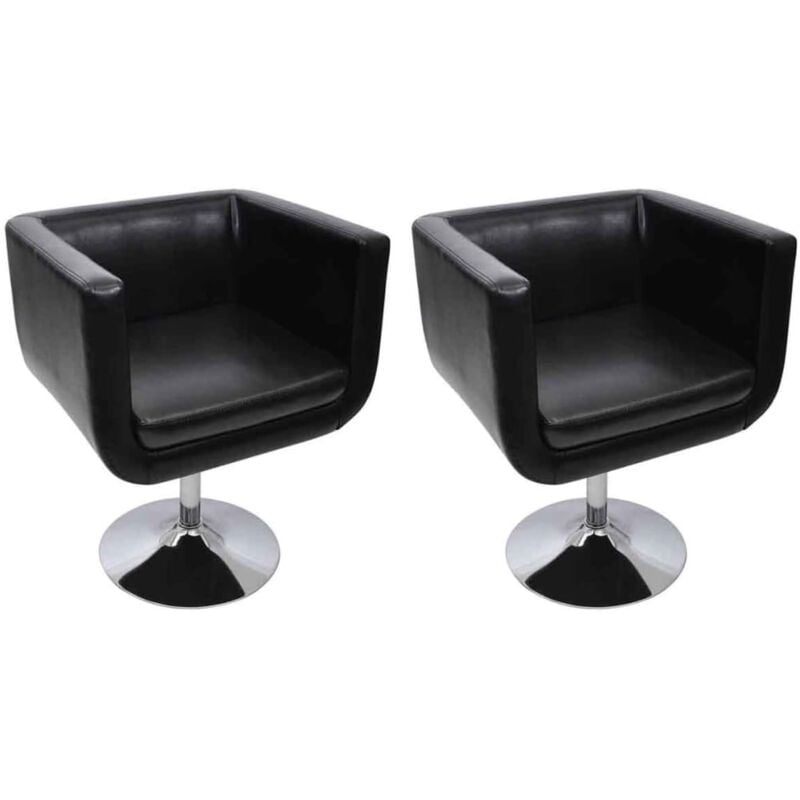 foto del prodotto sedie da bar 2 pz in pelle artificiale nera vidaxl