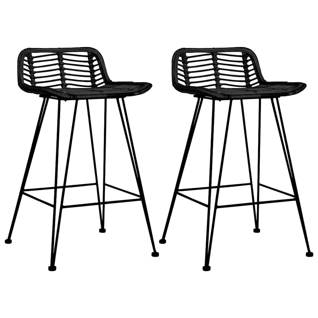 foto del prodotto sedie da bar 2 pz nere in rattan cod mxl 54883