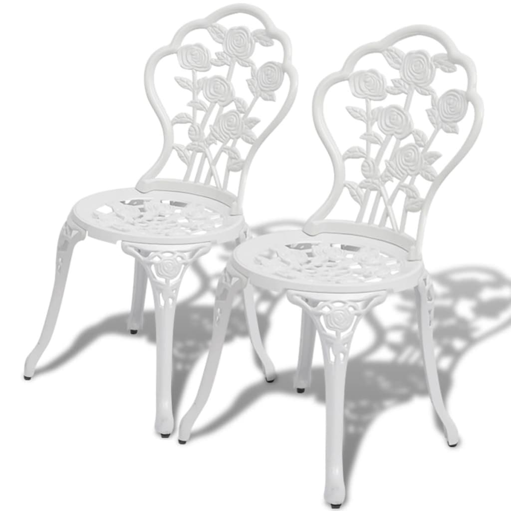 foto del prodotto sedie da bistrot 2 pz in alluminio pressofuso bianche cod mxl 5668