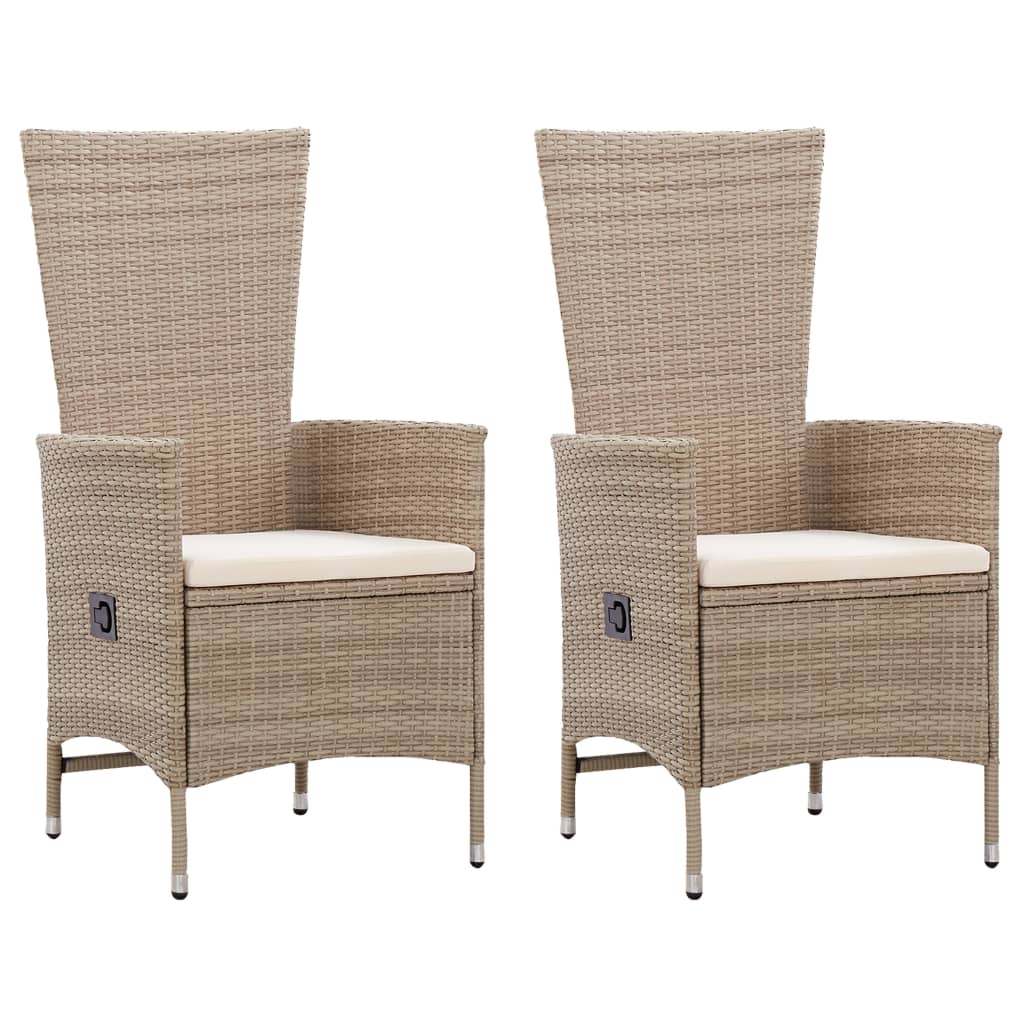 foto del prodotto sedie da esterno 2 pz con cuscini in polyrattan beige cod mxl 6256