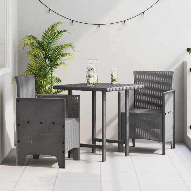 foto del prodotto sedie da giardino 2 pezzi grigio chiaro poly rattan vidaxl