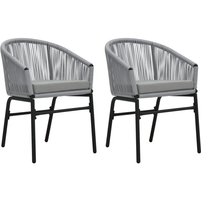 foto del prodotto sedie da giardino 2 pz antracite in rattan pe vidaxl