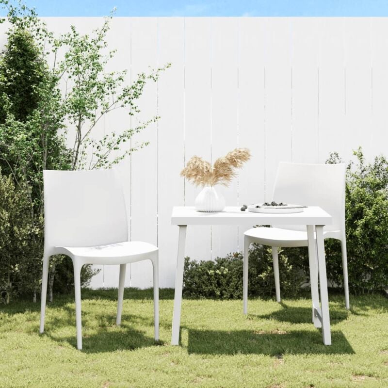 foto del prodotto sedie da giardino 2 pz bianche 50x46x80 cm in polipropilene