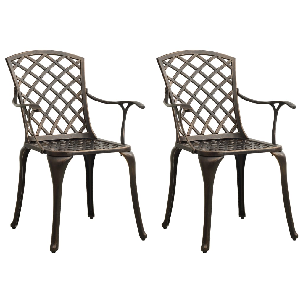 foto del prodotto sedie da giardino 2 pz in alluminio pressofuso bronzo