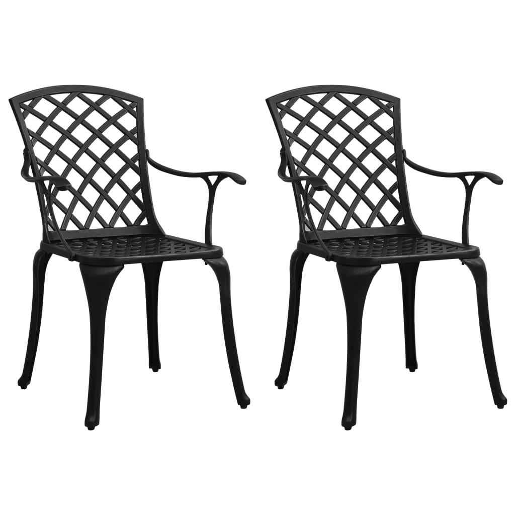 foto del prodotto sedie da giardino 2 pz in alluminio pressofuso nero cod mxl 16043